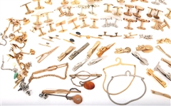 GOLD-TONE & SILVER-TONE CUFFLINKS, TIE-CLIPS, & STUDS