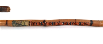 NEW YORK WORLD'S FAIR 1939 BAMBOO WALKING CANE