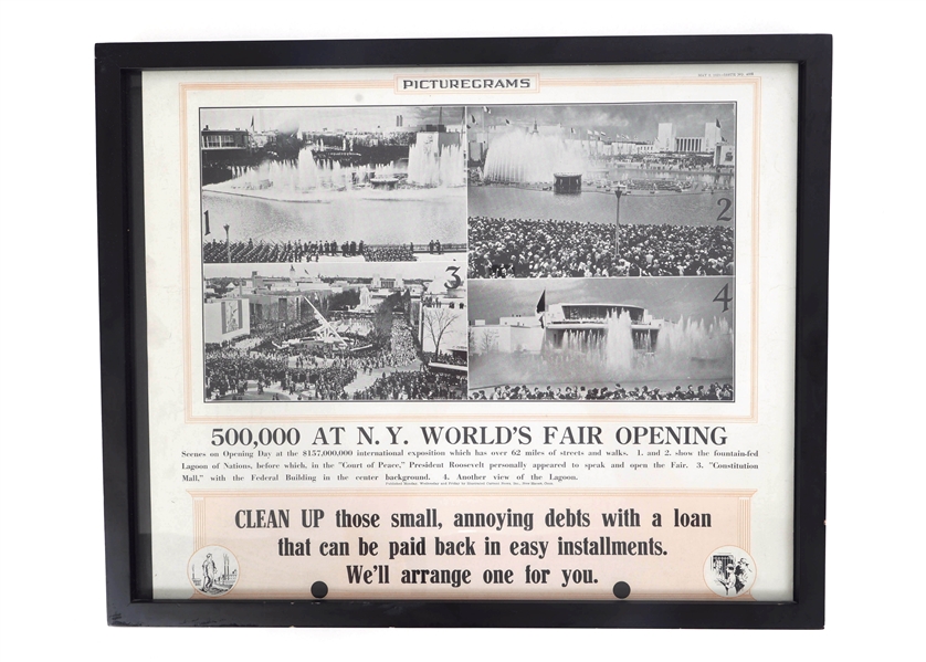 NEW YORK WORLDS FAIR 1939 ADVERTISMENT PICTOGRAMS
