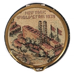 NEW YORK WORLD'S FAIR 1939 GOLD-TONE SOUVENIR COMPACTS 