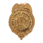 MAJOR BOWES AMATEUR HOUR FALL RIVER MA 1937 FIRE BADGE