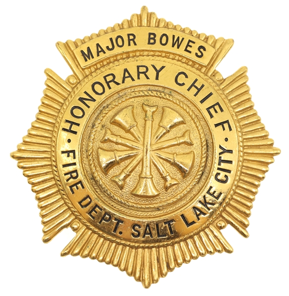 MAJOR BOWES AMATEUR HOUR SALT LAKE CITY FIRE CHIEF BADGE