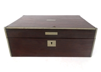 19TH C. WOODEN TRAVEL VANITY DRESSER BOX 