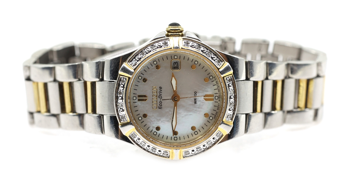 CITIZEN ECO-DRIVE WR100 STAINLESS STEEL WRISTWATCH