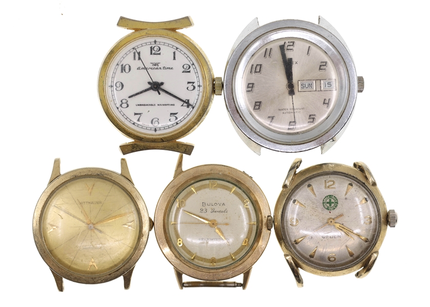 MENS GOLD-TONE & STEEL CASE MECHANICAL WRISTWATCHES