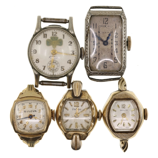 LADIES GOLD-FILLED & STEEL CASE MECHANICAL WRISTWATCHES