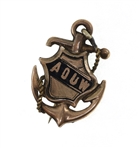 10K YELLOW GOLD A.O.U.W. PIN & MATCHING NICKEL ID TAG