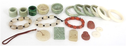 CARVED SOFTSTONE CHARMS, BRACELETS, & DECOR