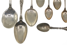 STERLING SILVER FLATWARE - SPOONS & SUGAR TONGS