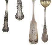 GORHAM STERLING SILVER DEMITASSE, TEA, & PIERCED SPOONS