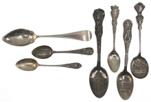 STERLING SILVER SOUVENIR DEMITASSE & TEASPOONS