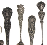STERLING SILVER SOUVENIR DEMITASSE & TEASPOONS