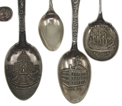 STERLING SILVER SOUVENIR DEMITASSE & TEASPOONS