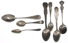 STERLING SILVER SOUVENIR DEMITASSE & TEASPOONS