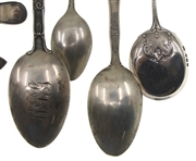 STERLING SILVER SOUVENIR DEMITASSE & TEASPOONS