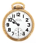 HAMILTON GOLD-FILLED CASE RAILWAY SPECIAL POCKET WATCH