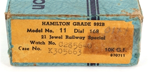 HAMILTON GOLD-FILLED CASE RAILWAY SPECIAL POCKET WATCH