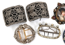 19TH & 20TH C. DECORATIVE BUCKLES, BROOCH, & CHARMS