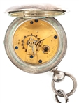 19TH C. ELGIN COIN SILVER CASE POCKET WATCH & FOB 