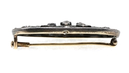 .750 SILVER 1.22 CTW DIAMOND OVAL BROOCH