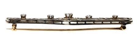 14K WHITE GOLD 0.45 CTW DIAMOND FILIGREE BROOCH