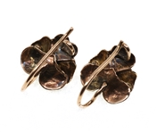 10K YELLOW GOLD FLOWER DESIGN DIAMOND EARRINGS
