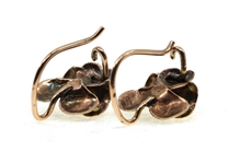 10K YELLOW GOLD FLOWER DESIGN DIAMOND EARRINGS