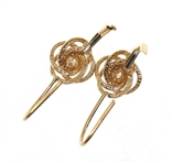 14K YELLOW GOLD DIAMOND FASHION EARRINGS