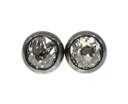 10K WHITE GOLD 1.12 CTW DIAMOND SOLITAIRE STUD EARRINGS