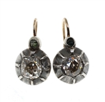 10K WHITE GOLD 1.12 CTW DIAMOND & EMERALD EARRINGS