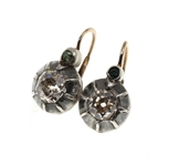 10K WHITE GOLD 1.12 CTW DIAMOND & EMERALD EARRINGS