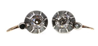 10K WHITE GOLD 1.12 CTW DIAMOND & EMERALD EARRINGS