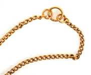 18K YELLOW GOLD CURB-LINK CHAIN WITH AMBER PENDANT