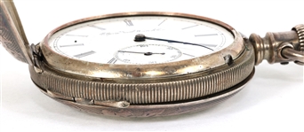ELGIN COIN SILVER HUNTER'S CASE POCKET WATCH