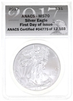 2017 US SILVER EAGLE $1 COIN ANACS MS 70 