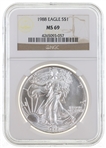 1988 US SILVER EAGLE $1 COIN NGC MS69