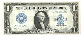 1923 US $1 BLUE SEAL SILVER CERTIFICATE LARGE NOTE VF-XF