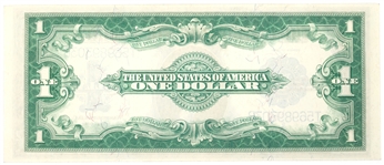 1923 US $1 BLUE SEAL SILVER CERTIFICATE LARGE NOTE XF-AU