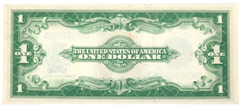 1923 US $1 BLUE SEAL SILVER CERTIFICATE LARGE NOTE AU