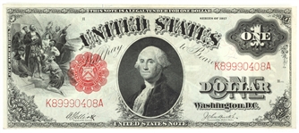 1917 US $1 RED SEAL LARGE NOTE XF