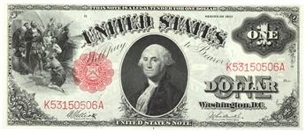 1917 US $1 RED SEAL LARGE NOTE AU