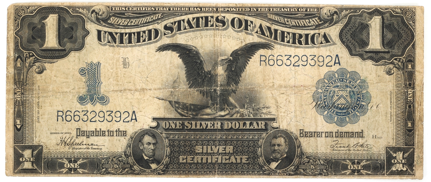 1899 US $1 SILVER CERTIFICATE BLACK EAGLE LARGE NOTE