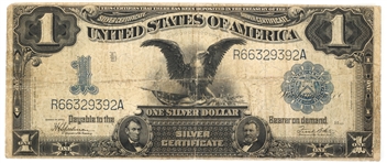 1899 US $1 SILVER CERTIFICATE BLACK EAGLE LARGE NOTE