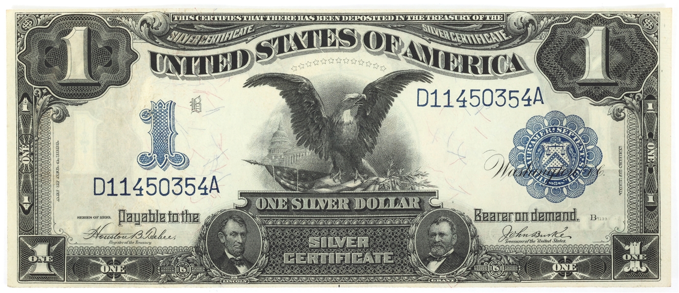 1899 US $1 SILVER CERTIFICATE BLACK EAGLE LARGE NOTE XF