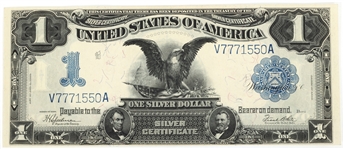1899 US $1 SILVER CERTIFICATE BLACK EAGLE LARGE NOTE XF-AU