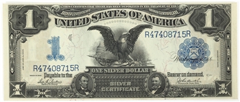 1899 US $1 SILVER CERTIFICATE BLACK EAGLE LARGE NOTE XF-AU