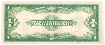 1923 US $1 BLUE SEAL SILVER CERTIFICATE LARGE NOTE XF-AU