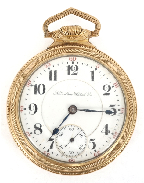HAMILTON GOLD-FILLED CASE RAILROAD GRADE POCKET WATCH