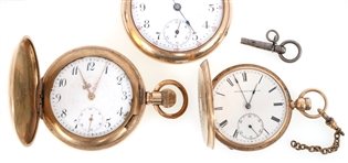 GOLD-FILLED CASE POCKET WATCHES - FOR PARTS OR REPAIRS