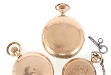 GOLD-FILLED CASE POCKET WATCHES - FOR PARTS OR REPAIRS